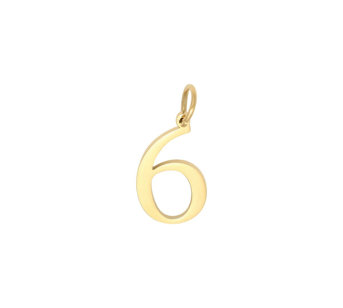 Charms pozłacany z cyfrą 6 - Talizman numerologiczny Moonsister
