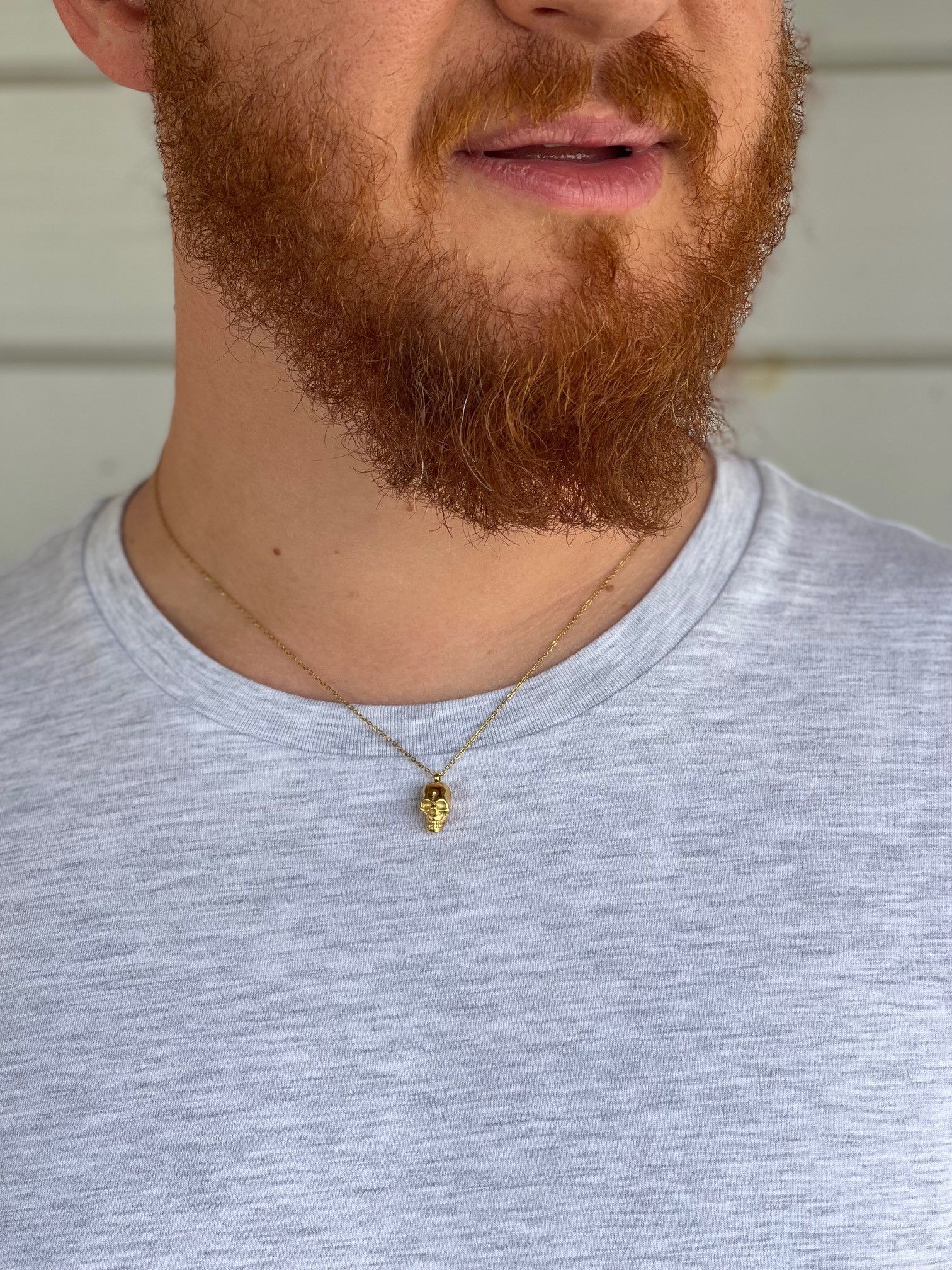 Łańcuszek pozłacany męski z czaszką - Talizman mądrości Spirit Moonsister