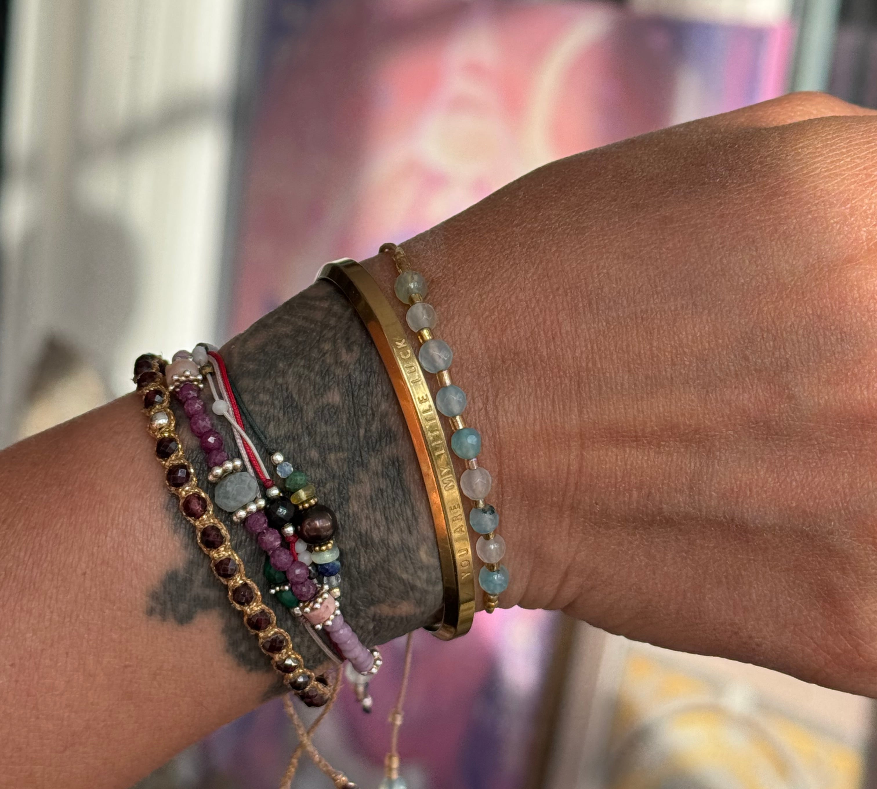 DELIKATNA BRANSOLETKA Z BŁĘKITNYMI KAMYKAMI - TALIZMAN SAMUI NAENERGETYZOWANY W ŚWIĄTYNI WAT PLAI LAEM Moonsister