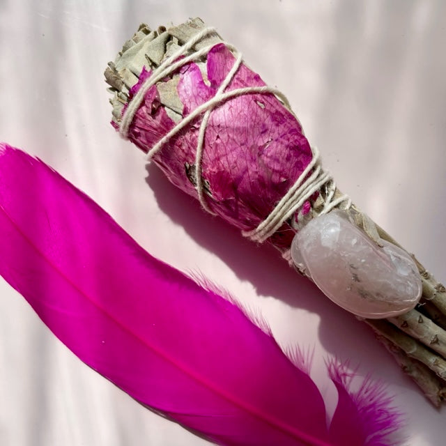 Szałwia biała z różą i kwarcem różowym - Miłość i Balans Moonsister
