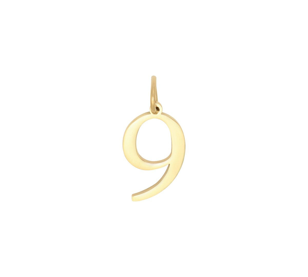 Charms pozłacany z cyfrą 9 - Talizman numerologiczny Moonsister