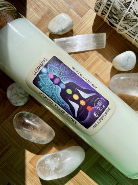 Duża świeca z naturalnymi kamieniami Moonsister