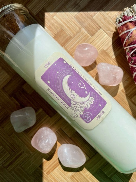 Duża świeca z naturalnymi kamieniami Moonsister